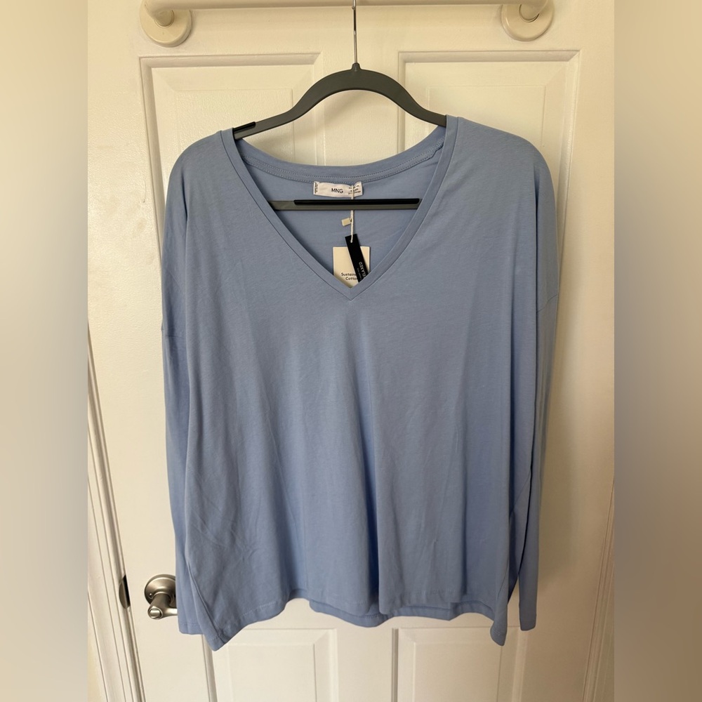 Mango Women's Long Sleeve V-Neck Top